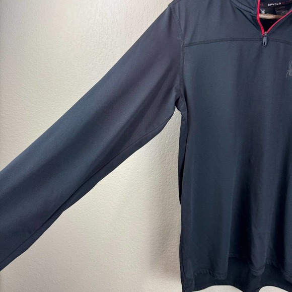 Spyder Active Mens 1/4 Zip Tech Pullover Sweater Size S/P Black Mock Neck - Picture 5 of 14